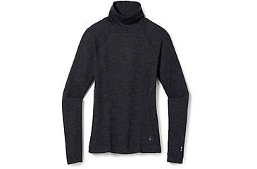 Image of Smartwool Thermal Merino Rib Turtleneck - Womens, 010 Charcoal Heather, Small, SW016690010S