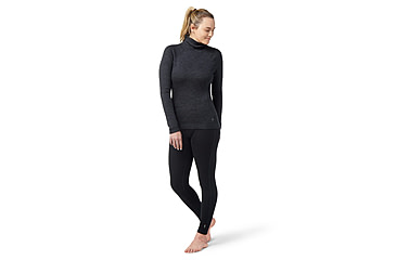 Image of Smartwool Thermal Merino Rib Turtleneck - Womens, Charcoal Heather, Extra Small, SW01669001010XS000
