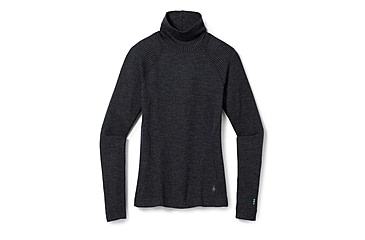 Image of Smartwool Thermal Merino Rib Turtleneck - Womens, Charcoal Heather, Extra Small, SW01669001010XS000