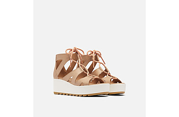 Image of Sorel Cameron Flatform Lace Wedge Sandals Leather - Womens, Honest Beige/Gum 17, 9.5 US, 1999101-246-9.5