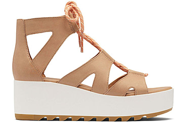 Image of Sorel Cameron Flatform Lace Wedge Sandals Leather - Womens, Honest Beige/Gum 17, 9.5 US, 1999101-246-9.5