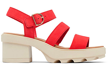 Image of Sorel Joanie Heel Ankle Strap Sandals - Womens, Red Glo/Honey White, 9, 2069761-617-9