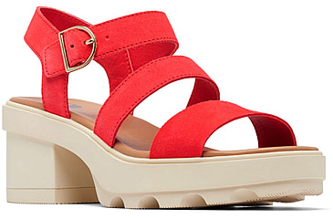 Image of Sorel Joanie Heel Ankle Strap Sandals - Womens, Red Glo/Honey White, 9, 2069761-617-9