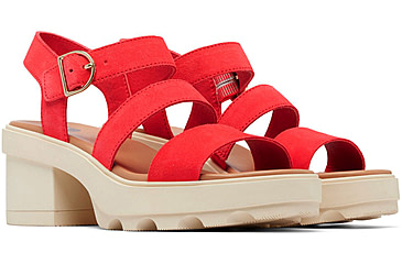Image of Sorel Joanie Heel Ankle Strap Sandals - Womens, Red Glo/Honey White, 9, 2069761-617-9