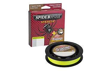 Image of Spiderwire Stealth Trilene 100% Fluorocarbon Dual Superline, 0.007in/0.17mm, 8lb/3.6kg, 125yd/114m, 2lb, Hi-Vis Yellow/Clear, STT1DS8-HVY