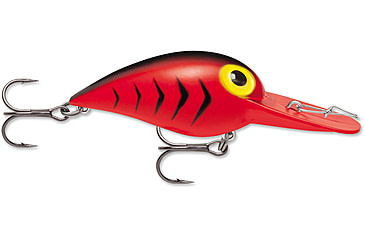 Image of Storm Original Wiggle Wart 05 Hard Bait, Fluorescent Red / Black HB, V90