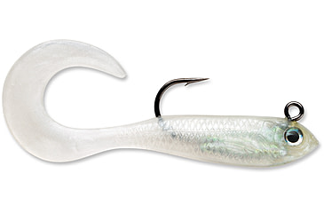 Image of Storm WildEye Curl Tail Minnow 02 Soft Bait, Pearl, WCM02PRL