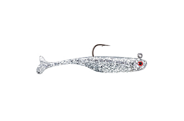 Image of Strike King Pinger Minnow Softbait, 3 pack, 2.5in, 1/8oz, Carolina Chrome, 12-36146