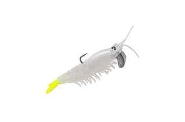 Image of Strike King Pre-Rigged Tidal Shrimp 1/4oz, Pearl Chartreuse Tail, 2.75in, PRSSW275-492