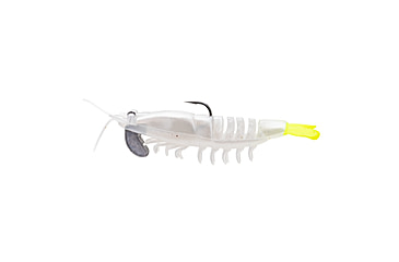 Image of Strike King Pre-Rigged Tidal Shrimp 1/4oz, Pearl Chartreuse Tail, 2.75in, PRSSW275-492
