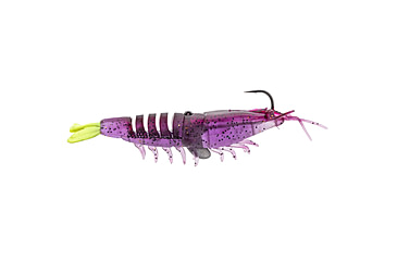 Image of Strike King Pre-Rigged Tidal Shrimp 1/4oz, Purple Firetiger, 4.25in, PRSSW425-516