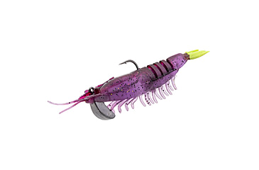 Image of Strike King Pre-Rigged Tidal Shrimp 1/4oz, Purple Firetiger, 4.25in, PRSSW425-516