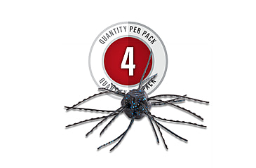 Image of Strike King Tumbleweed Salted Softbait, 4 pack, 3in, Black/Blue, 12-36259