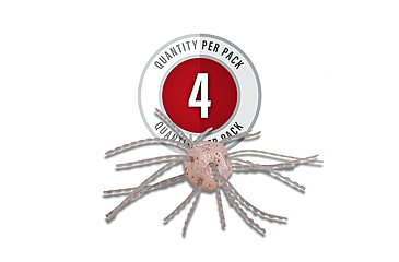 Image of Strike King Tumbleweed Salted Softbait, 4 pack, 3in, White Sauce, 12-36254