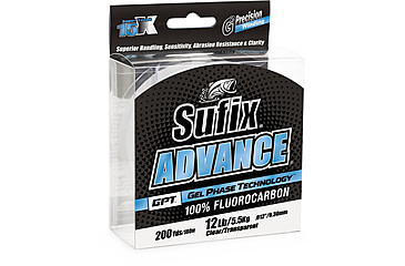 Image of Sufix Advance Fluorocarbon 12lb Line, Clear, 200 Yds, 679-012C