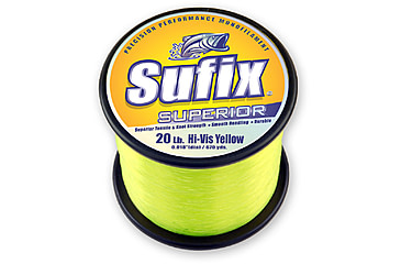 Image of Sufix Superior Monofilament Line 25lb 4710yd Hi-Vis Yellow 2.2lb Spool, 647-625