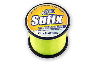 Image of Sufix Superior Monofilament Line 60lb 830yd Hi-Vis Yellow 1lb Spool, 644-160