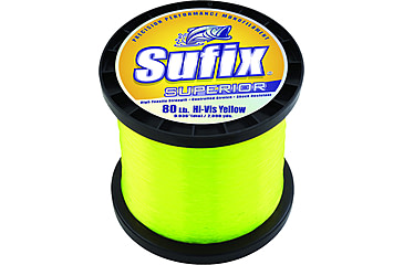 Image of Sufix Superior Monofilament Line 80lb 2890yd Hi-Vis Yellow 4.4lb Spool, 650-180