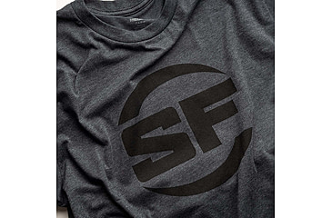 Image of SureFire SF Button Logo T-Shirt - Mens, 60% Cotton/40% Polyester, Gray, 2XL, SST-SFB-DG-2XL