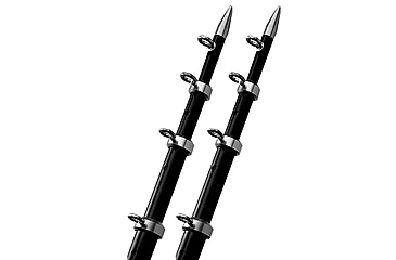 Image of TACO Marine 15' Black/Silver Outrigger Poles - 1-1/8" Diameter 58989