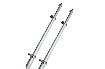 Image of TACO Marine 18' Deluxe Outrigger Poles w/Rollers - Silver/Silver 75105