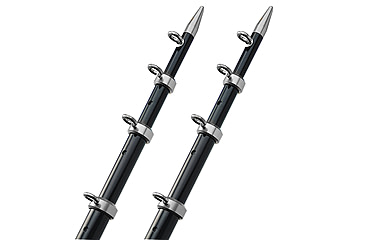 Image of TACO Marine 18' Telescopic Outrigger Poles HD 1-1/2" - Black/Silver 54067