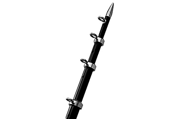 Image of TACO Marine 8' Black/Silver Center Rigger Pole - 1-1/8" Diameter 58986