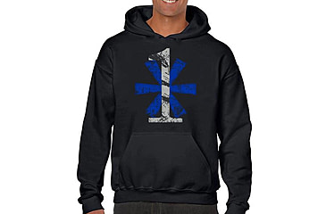 Image of Thin Blue Line 1* Asterisk Hoodie, Classic - 1AS-BIG-H-BLACK-XXL