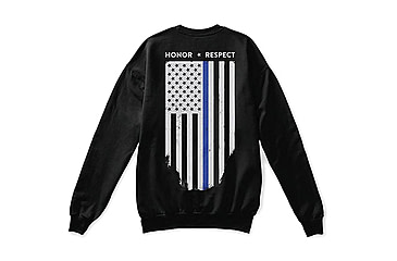 Image of Thin Blue Line Crew Neck Sweatshirt, Black - TBL-CREW-BLACK-L