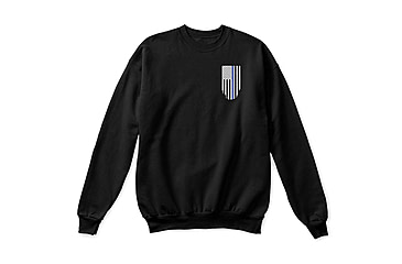 Image of Thin Blue Line Crew Neck Sweatshirt, Black - TBL-CREW-BLACK-L