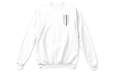 Image of Thin Blue Line Crew Neck Sweatshirt, White - TBL-CREW-WHITE-XXL