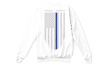 Image of Thin Blue Line Crew Neck Sweatshirt, White - TBL-CREW-WHITE-XXL