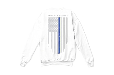 Image of Thin Blue Line Crew Neck Sweatshirt, White - TBL-CREW-WHITE-XXXL