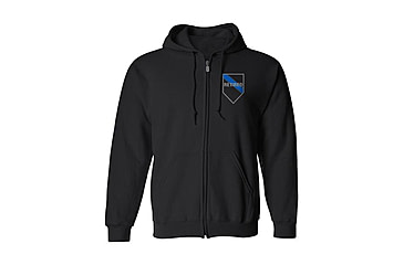 Image of Thin Blue Line Full Zip - Retired - Unisex - RETIRED-ZIP-BLACK-LARGE