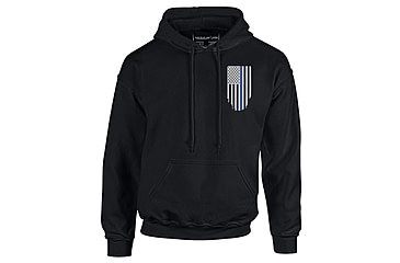Image of Thin Blue Line Hoodie - American Flag Honor &amp; Respect, Black - TBL-H-BLACK-XXXXL