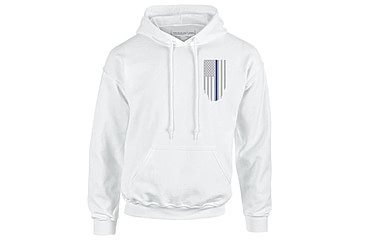 Image of Thin Blue Line Hoodie - American Flag Honor &amp; Respect, White - TBL-H-WHITE-XXL
