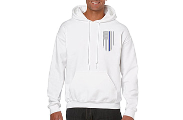Image of Thin Blue Line Hoodie - American Flag Honor &amp; Respect, White - TBL-H-WHITE-XXL