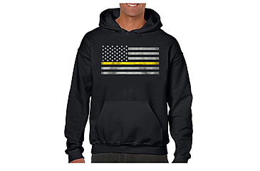 Image of Thin Blue Line Hoodie - Classic Thin Gold Line - MEN-H-CLASSIC-GOLD-BLACK-XXL