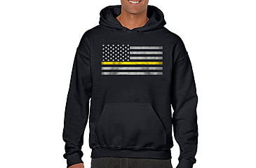 Image of Thin Blue Line Hoodie - Classic Thin Gold Line - MEN-H-CLASSIC-GOLD-BLACK-LARGE