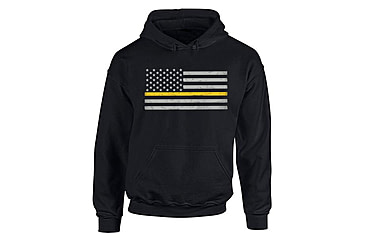 Image of Thin Blue Line Hoodie - Classic Thin Gold Line - MEN-H-CLASSIC-GOLD-BLACK-LARGE