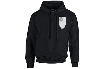Image of Thin Blue Line Hoodie - Honor/respect, Flag, Black - TBL-H-BLACK-XXL