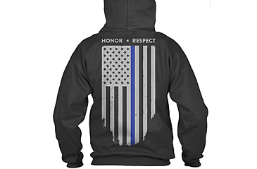 Image of Thin Blue Line Hoodie - Honor/respect, Flag, Black - TBL-H-BLACK-XXL
