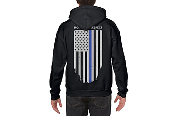 Image of Thin Blue Line Hoodie - Honor/respect, Flag, Black - TBL-H-BLACK-XXL