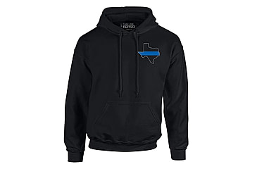 Image of Thin Blue Line Hoodie - Texas , Black - TEXAS-H-BLACK-XXL