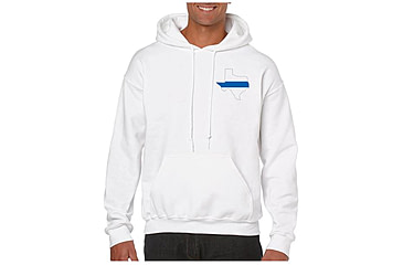 Image of Thin Blue Line Hoodie - Texas , White - TEXAS-H-WHITE-XXL