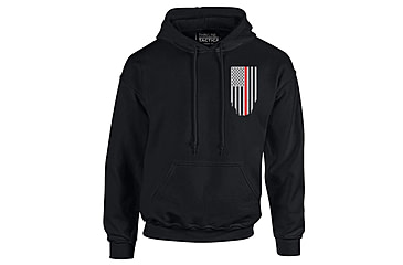 Image of Thin Blue Line Hoodie - Thin Red Line American Flag Honor &amp; Respect, Black - TRL-H-BLACK-XXL
