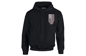 Image of Thin Blue Line Hoodie - Thin Red Line American Flag Honor &amp; Respect, Black - TRL-H-BLACK-XXXXL
