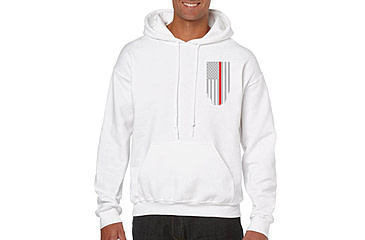 Image of Thin Blue Line Hoodie - Thin Red Line American Flag Honor &amp; Respect, White - TRL-H-WHITE-XXL