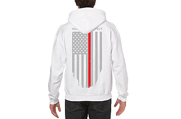 Image of Thin Blue Line Hoodie - Thin Red Line American Flag Honor &amp; Respect, White - TRL-H-WHITE-XXL