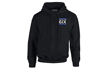 Image of Thin Blue Line Hoodie - We Got Your 6ix, Black - 6IX-H-BLACK-XXL